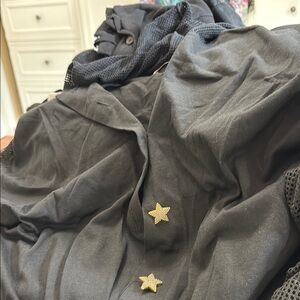 LK Sport mesh long sleeve short swim cover up. X4. NWOT.  Gold Star buttons